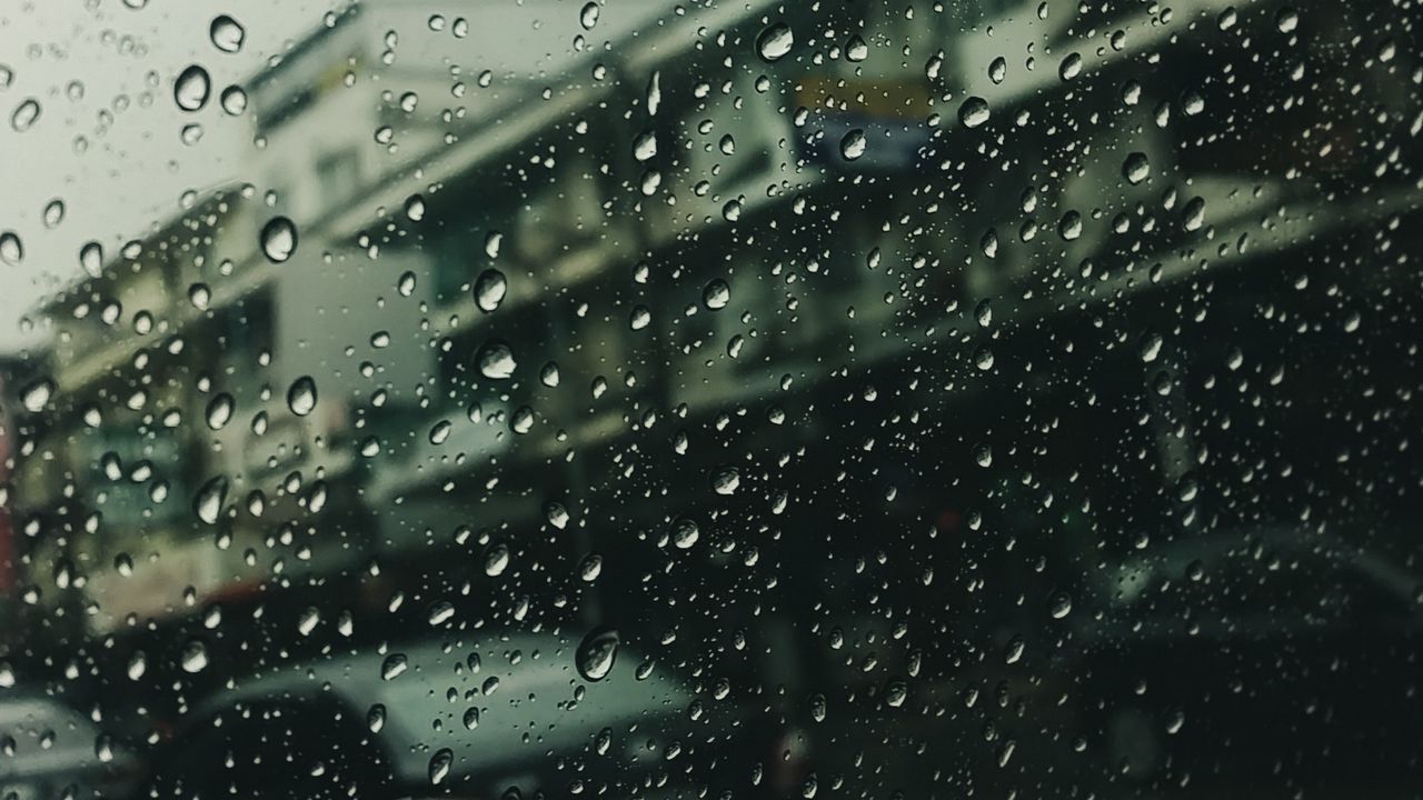 Wallpaper glass, drops, rain, blur