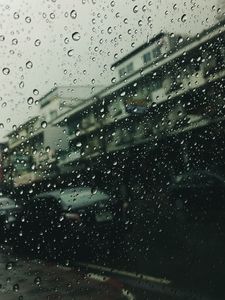 Preview wallpaper glass, drops, rain, blur