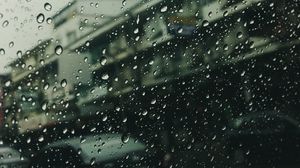 Preview wallpaper glass, drops, rain, blur