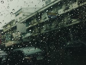 Preview wallpaper glass, drops, rain, blur