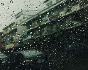 Preview wallpaper glass, drops, rain, blur