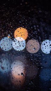 Preview wallpaper glass, drops, rain, macro, bokeh