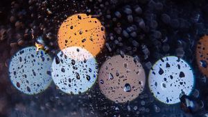 Preview wallpaper glass, drops, rain, macro, bokeh