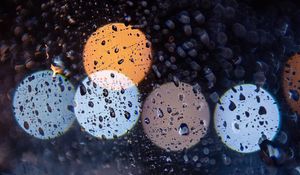 Preview wallpaper glass, drops, rain, macro, bokeh