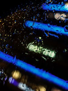 Preview wallpaper glass, drops, rain, macro, blur, lights