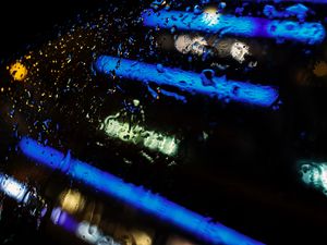 Preview wallpaper glass, drops, rain, macro, blur, lights