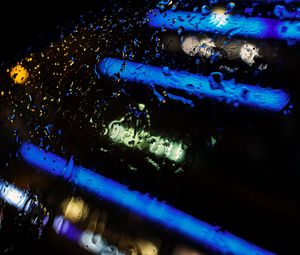 Preview wallpaper glass, drops, rain, macro, blur, lights