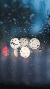 Preview wallpaper glass, drops, rain, blur, bokeh