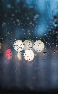 Preview wallpaper glass, drops, rain, blur, bokeh