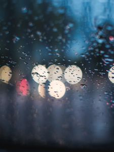 Preview wallpaper glass, drops, rain, blur, bokeh