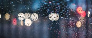 Preview wallpaper glass, drops, rain, blur, bokeh