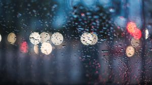 Preview wallpaper glass, drops, rain, blur, bokeh