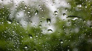 Preview wallpaper glass, drops, rain, macro, green