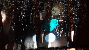 Preview wallpaper glass, drops, rain, bokeh, glare, macro