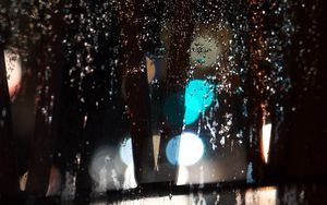 Preview wallpaper glass, drops, rain, bokeh, glare, macro