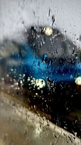 Preview wallpaper glass, drops, rain, glare, bokeh, macro