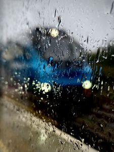 Preview wallpaper glass, drops, rain, glare, bokeh, macro