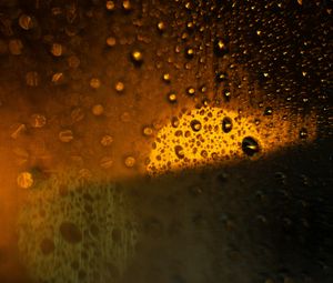 Preview wallpaper glass, drops, rain, light, macro