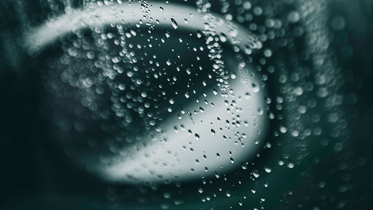 Wallpaper glass, drops, rain, blur, macro, mirror