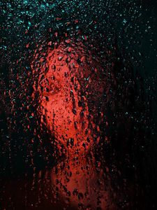 Preview wallpaper glass, drops, silhouette, face, blur, wet