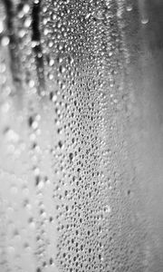 Preview wallpaper glass, drops, water, rain, macro, black and white