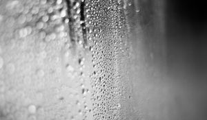 Preview wallpaper glass, drops, water, rain, macro, black and white