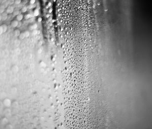 Preview wallpaper glass, drops, water, rain, macro, black and white