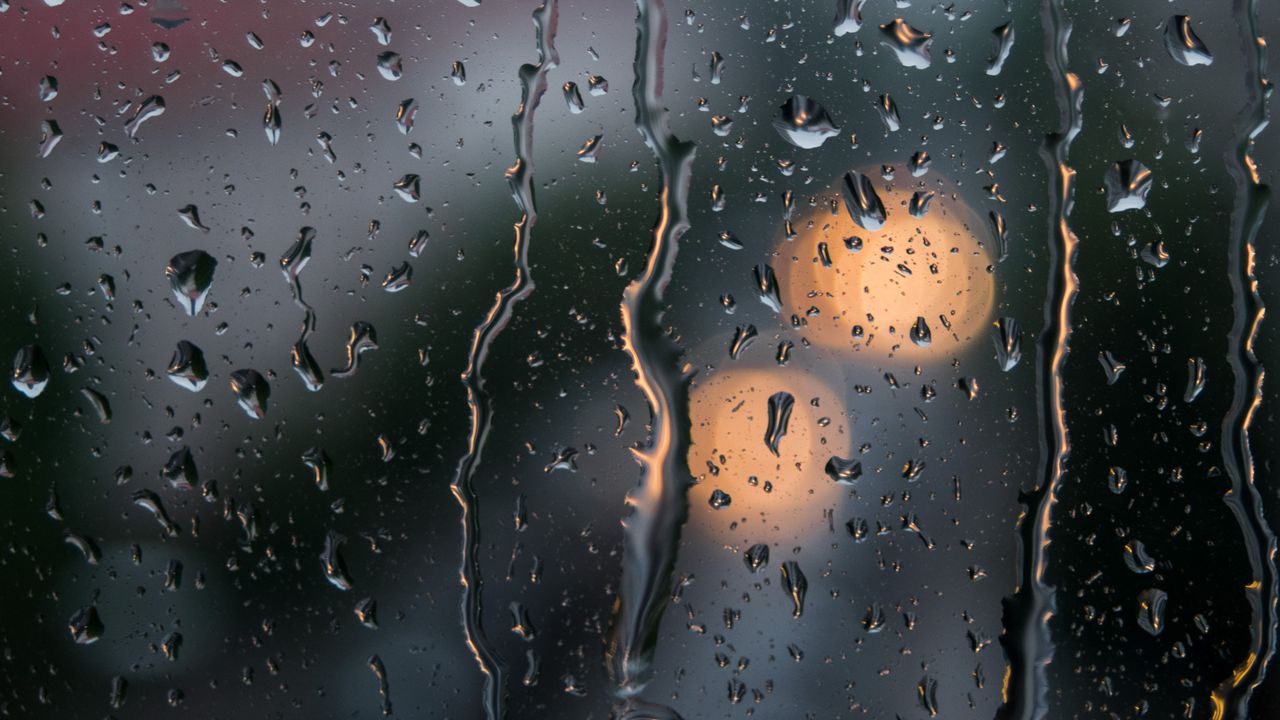 Wallpaper glass, drops, water, rain, blur