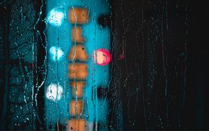 Preview wallpaper glass, drops, wet, blur, water