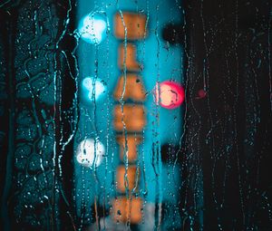 Preview wallpaper glass, drops, wet, blur, water