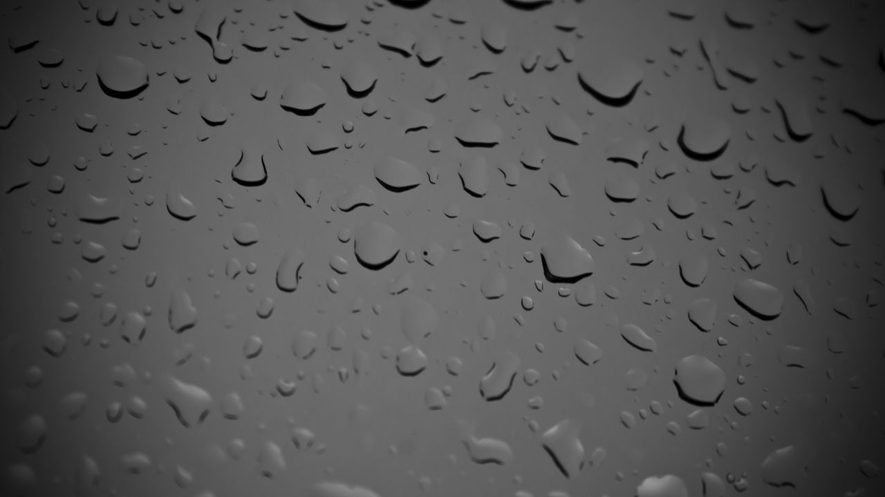 Wallpaper glass, drops, wet, macro, black and white