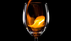 Preview wallpaper glass, fire, flame, dark