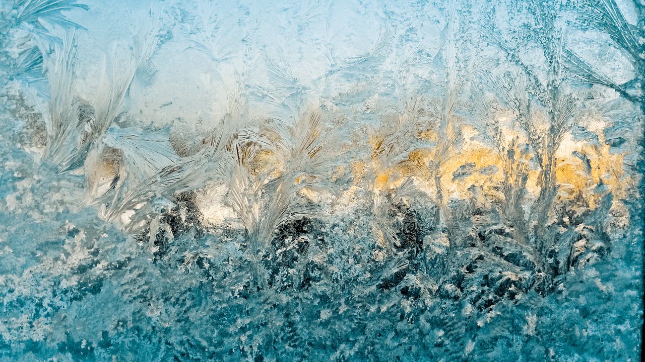 Wallpaper glass, frost, ice, pattern, macro