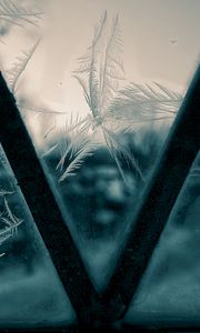 Preview wallpaper glass, frost, pattern, window, winter