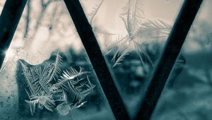 Preview wallpaper glass, frost, pattern, window, winter