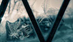 Preview wallpaper glass, frost, pattern, window, winter