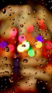 Preview wallpaper glass, glare, drops, macro, colorful