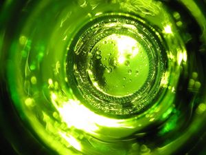 Preview wallpaper glass, green, bottle