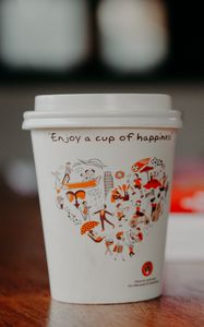 Preview wallpaper glass, inscription, coffee