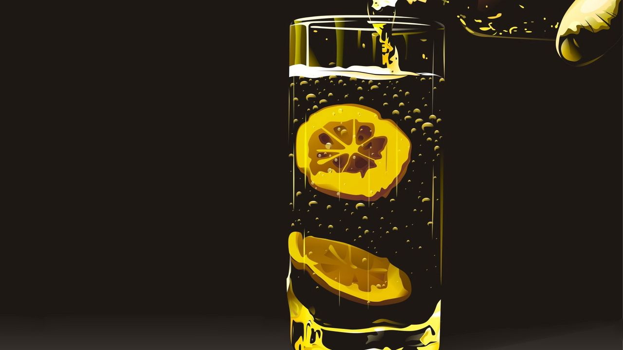 Wallpaper glass, lemonade, lemon, drink