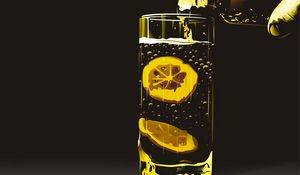 Preview wallpaper glass, lemonade, lemon, drink