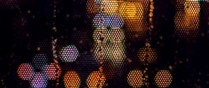 Preview wallpaper glass, mesh, drops, glare, bokeh, rain, night