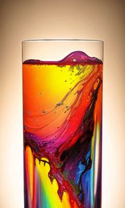 Preview wallpaper glass, paint, liquid, colorful