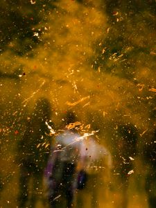 Preview wallpaper glass, paint, splashes, spots, silhouettes, abstraction