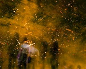 Preview wallpaper glass, paint, splashes, spots, silhouettes, abstraction