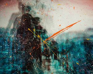 Preview wallpaper glass, paint, splashes, spots, abstraction, silhouettes