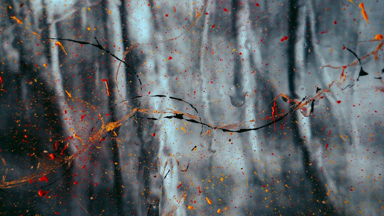 Wallpaper glass, paint, stains, abstraction