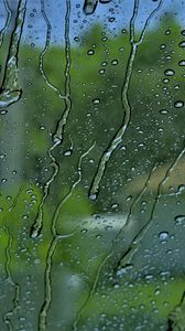 Preview wallpaper glass, rain, drops, water, green, macro