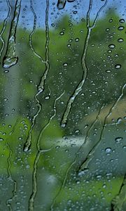 Preview wallpaper glass, rain, drops, water, green, macro