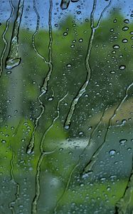 Preview wallpaper glass, rain, drops, water, green, macro